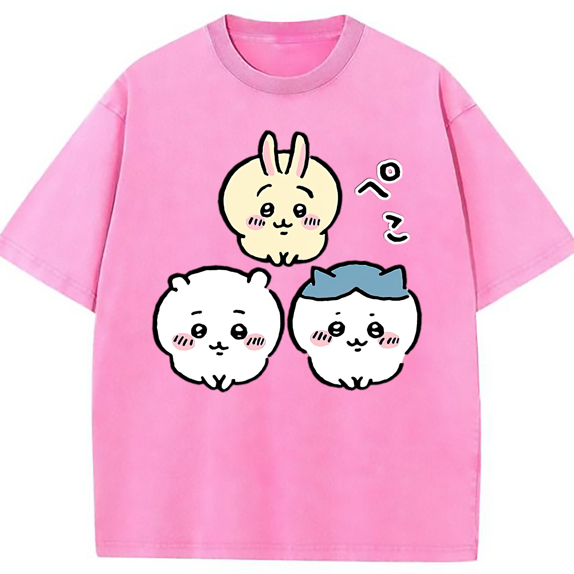 （画像用） ちいかわ うさぎ Chii-kawa usagi 綿100% ヴィンテージ風 半袖Tシャツ（フロントプリント）